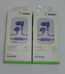Lot Of Belkin Pureav 002 Noise Isolating Ear Wired Headphones With Microphone. Fixed Price $29.99.