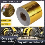 2" 33FT Gold Intake Heat Reflective Tape Wrap Self Adhesive High Temperature. Fixed Price $12.99.