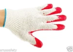 Pairs String Knit Red Palm Latex Dipped Gloves, Made Korea -WRGKR300W/B. Fixed Price $169.95.