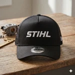 Stihl Logo Embroidered Trucker Hat - Black Mesh Chainsaw Logging Work Cap. Fixed Price $24.99.