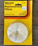 Willson Replacement Respirator Filters CP-R15 For 122115, Nos. Fixed Price $6.00.