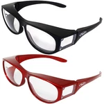 2 Pairs Global Vision Escort Fitover Safety Sunglasses Black & Red W/clear Lens. Fixed Price $22.99.