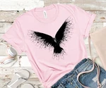 Crow Women's T-shirt Hand Print Dual-blend Tee Raven Eco Fashion. Fixed Price $14.99.