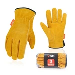 Vgo 3-PAIRS Unlined Cowhide Split Leather Work And Driver Gloves Size M Gold CB9. Fixed Price $74.68.