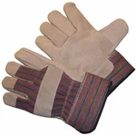 & Regular Cowhide Leather Palm Gloves With Rubberized Safety Cuff Large, 5PR. Fixed Price $24.99.