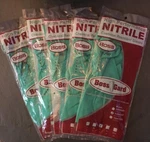 Lot Of 5 Boss Gard Nitrile 1UH0027 Flock Lined Green Glove 13" Large. Fixed Price $19.88.