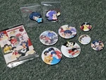 Ranma 1/2- Mini Note Pads, Fan Art Button Badges & Rumic World Rubber Straps. Fixed Price $69.99.