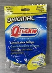 Quickie Lined Latex Gloves, Medium Yellow 2012 Sealed. Fixed Price $9.85.