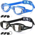 Swimming Goggles W/ Uv Protection Lenses For Fog Free Vision (2 Pack) Blue/black. Fixed Price $19.99.