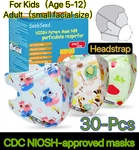 Niosh Approved N95 Respirator 30PCS 5PLY Disposable Kids Printed Face Mask Child. Fixed Price $15.69.