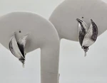 Sterling Silver Vintage Wells Double Leaf Clip Non-pierced Earrings Signed. Fixed Price $75.00.