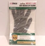 Winco Protective Cut Resistant Glove Ansi Level A5 Anti Microbial Gcra-m Medium. Fixed Price $11.99.