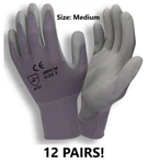 12 Pairs! Cordova #6895 Medium Nylon Palm Polyurethane Coated Gloves Dozen (hr). Fixed Price $12.99.