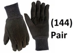 (144) Pair True Grip 9127-26 Men's Large Brown Cotton Jersey Gloves. Fixed Price $289.90.