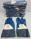 12 Pair Memphis 9785M Predalite Light Weight Blue Nitrile Dipped Work Gloves Med. Fixed Price $32.99.