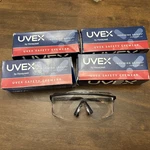 4 Honeywell Uvex Safety Glasses Black Frame Clear Lens S2500 Made In Usa Box. Fixed Price $21.00.