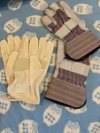 2 Pairs Hyper Tough Men's Large White Grain Leather Gloves W/elastic Wrist. Fixed Price $22.98.