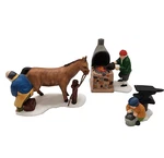 Dept 56 Heritage Village Set 59340 Of Farrier, Blacksmith, Boy. Fixed Price $21.99.