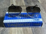 Vintage Crews Engineer Safety Glasses CV58 Z87 Metal Frame Tinted Lenses Aviator. Fixed Price $50.00.