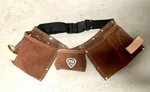 Mcguire Nicholas Leather Tool Belt 3 Pocket Utility Pouch Adjustable Brown Suede. Fixed Price $19.00.