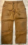 Carhartt Men B01 Canvas Double Knee Pads Distressed Size 44X32 Usa Made Union. Fixed Price $40.00.