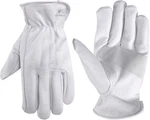 Men Full Leather Goatskin Work Gloves, Reinforced Palm Patch With Elastic Wris. Fixed Price $28.99.