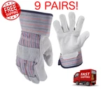 Firm Grip 65032 Large Suede Double Leather Palm Gloves, Gray, 9 Pairs. Fixed Price $32.59.