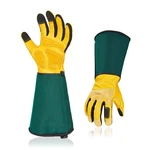 Vgo... Men's Extra-long Leather Gardening Gloves Gauntlet Adjustable Cuff Punctu. Fixed Price $66.40.