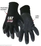 New Caterpillar Boss Racing Knit Latex Wrist Cuff Coated Gloves. Fixed Price $9.05.