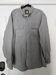 Carhartt Fr Flame-resistant Hrc 2 Atpv 8.6 Button Long Sleeve Shirt Gray Xlg. Fixed Price $39.98.