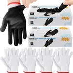 Janmercy 200 Pcs Disposable Bbq Nitrile Gloves With 4 Pairs Cotton Liners Gri.... Fixed Price $35.58.