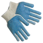 Pvc Blocks Two Sided String Knit Gloves, Natural White/blue, 20 Dozen. Fixed Price $168.50.