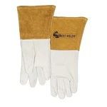 120-TIG Capeskin Welding Gloves, Medium, White/tan, 4 Gauntlet, Unlined Ors. Fixed Price $29.40.