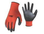 Grease Monkey General Purpose Nitrile Coated Work Gloves, Size Large, 12 Pk, Red. Fixed Price $15.86.