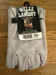 Wells Lamont Fingerless Work Gloves Suede Cowhide Leather Grey Mens Large 10. Fixed Price $19.99.