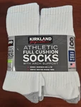 Kirkland Mens 8 Pairs Athletic Crew Socks White Shoe Size: 12 Made In Usa Arch. Fixed Price $28.99.