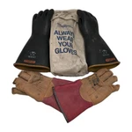 Salisbury Class 4 Electrical Rubber Lineman Gloves Size 10 W/ Leather Protectors. Fixed Price $224.99.