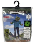 Minecraft Movie Zombie Child Jumpsuit Costume Size (4-6) Mask Glows Nip. Fixed Price $24.96.