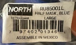 Large Honeywell North RU85001L Half Mask Respirator, Silicone, Blue "sealed". Fixed Price $34.81.