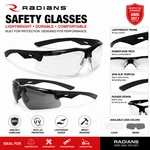 Radians TXC1-13ID Thraxus Safety Glasses Black Frame Iq Anti-fog. Fixed Price $10.25.