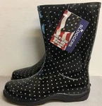 Sloggers 5013BP08 Women Black Polka Dot 10 In. Rain/garden Boots Size Us. Fixed Price $39.59.