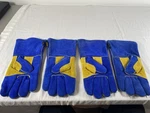 2 Pair Spark Leather Welding Gloves Size Large Performer A175603 Blue Nwot. Fixed Price $16.00.