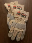 Big Jake Leather Palm Gloves #1700 Size Large (3 Right Hand Only) + Bandana. Fixed Price $29.95.