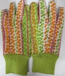 Midwest Ladies Gardening Gloves Dot Grip Floral Pattern Green Orange Pink White. Fixed Price $5.95.