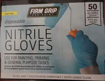 Disposable Nitrile Gloves 50 Ct. Blue Firm Grip Latex Free Fits All New. Fixed Price $12.99.
