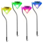 4 Pack Solar Diamond Garden Stake Lights 7 Color Changing Led IP65 Waterproof. Fixed Price $65.99.