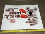 Vintage Boss Gloves Sign - Winter Warmers For Kids Nos Dealer Display Kuala Bear. Fixed Price $45.00.