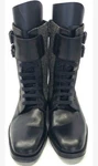 Hugo Boss Boots Men 8 Black Leather Tweed Combat Buckle Lace Up Made Italy 41. Fixed Price $149.99.