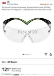 3M SF401AF, Securefit Protective Eyewear Safety Glasses With Clear Anti-fog Lens. Fixed Price $18.99.