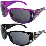 Global Vision Galaxy 2.0 Bifocal Sunglasses Black & Lavender Frames Smoke Lens. Fixed Price $24.99.